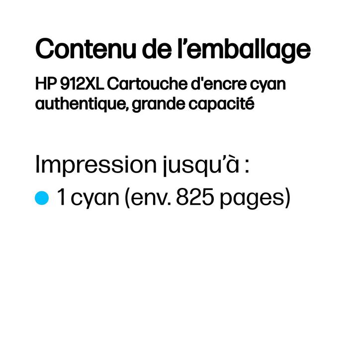 HP 912XL Cartucho de tinta Cian de alta capacidad