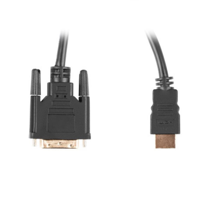 Lanberg CA-HDDV-20CU-0018-BK Cable HDMI a DVI 4K 1.8m Conectores Chapados en Oro Negro Dual Link