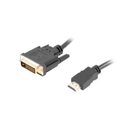 Lanberg CA-HDDV-20CU-0018-BK Cable HDMI a DVI 4K 1.8m Conectores Chapados en Oro Negro Dual Link