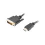 Lanberg CA-HDDV-20CU-0018-BK Cable HDMI a DVI 4K 1.8m Conectores Chapados en Oro Negro Dual Link