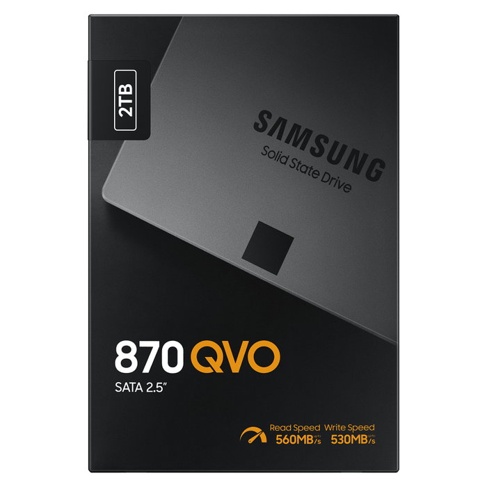 Samsung 870 QVO MZ-77Q2T0 2TB Disco SSD 2.5" SATA III, Velocidad Lectura 560 MB/s, Escritura 530 MB/s, V-NAND MLC