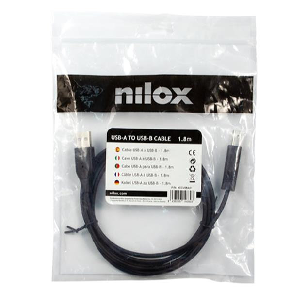 Nilox Cable USB 2.0 USB a Micro USB, Negro, 1.8 metros Nilox Cable USB 2.0 USB a Micro USB, Negro, 1.8 metros