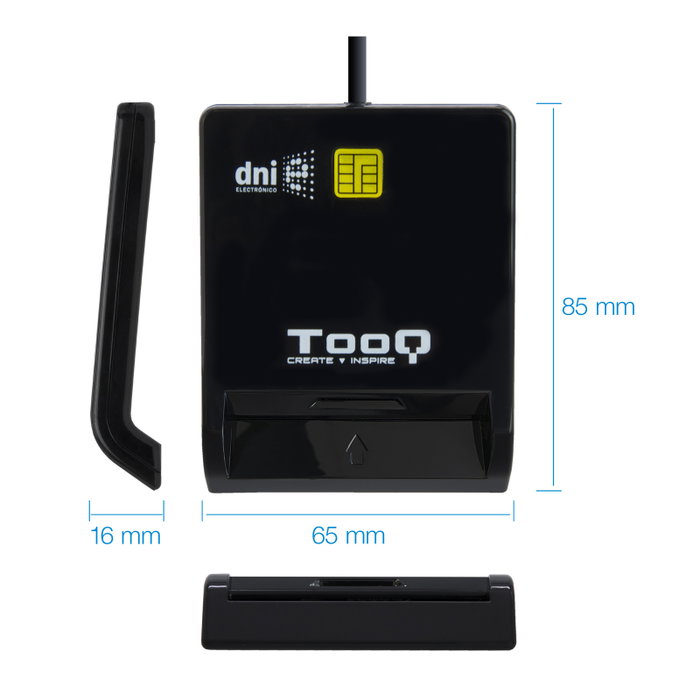 Tooq TQR-211B Lector de Tarjetas Inteligentes DNIe SIM USB-C, Negro Tooq TQR-211B Lector de Tarjetas Inteligentes DNIe SIM USB-C, Negro