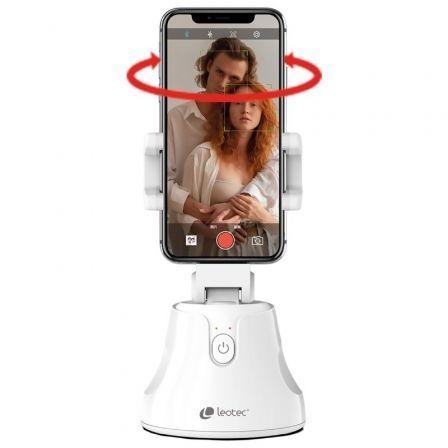 Leotec LESOP3601W Soporte Selfie 360 con Seguimiento Facial Inalámbrico Bluetooth para iPhone Android Blanco Leotec LESOP3601W Soporte Selfie 360 con Seguimiento Facial Inalámbrico Bluetooth para iPhone Android Blanco
