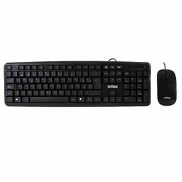 Nilox Combo Teclado y Ratón Flat Cable USB Negro