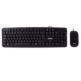 Nilox Combo Teclado + Ratón Flat Cable USB Negro Español