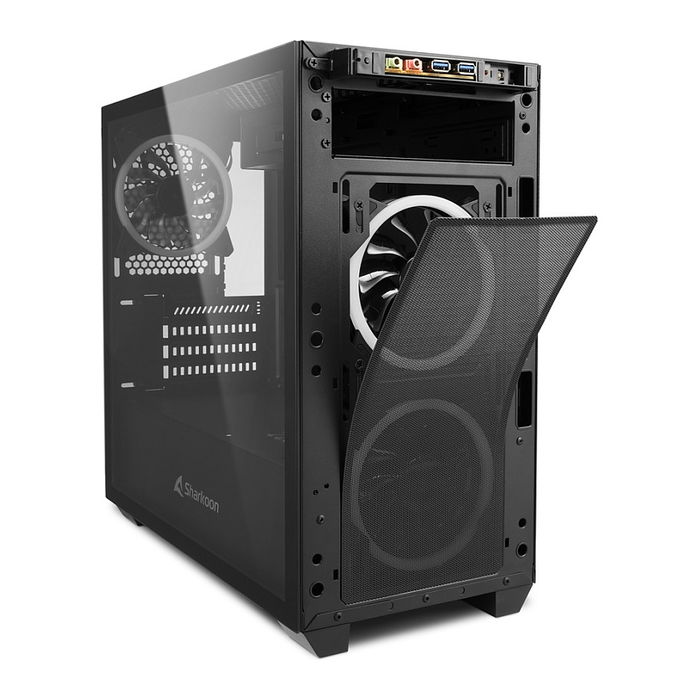 Sharkoon V1000 RGB Black, Micro Torre, PC Gaming, Negro