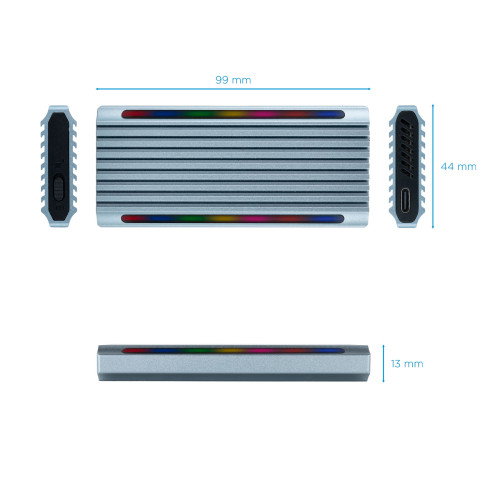 TooQ Shinobi Caja Externa para SSD M.2 NVMe/SATA Gris TooQ Shinobi Caja Externa para SSD M.2 NVMe/SATA Gris