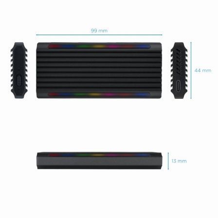 Tooq Caja Externa SSD M.2 NVMe TQE-2222B / USB 3.1 Gen2 / Sin Tornillos