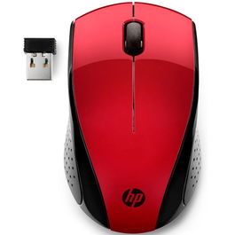 HP Ratón Inalámbrico 220 Óptico con Sensor 1600 DPI, Tecnología 2.4 GHz, Color Rojo, Autonomía hasta 15 Meses, Diseño Ergonómico y Ambidiestro