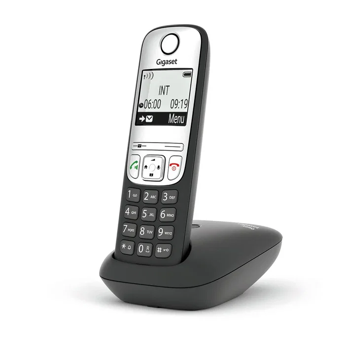 Gigaset A690 Teléfono Inalámbrico DECT Analógico con Pantalla Grande, Manos Libres, Agenda 100 Contactos, ECO DECT, Negro y Plata