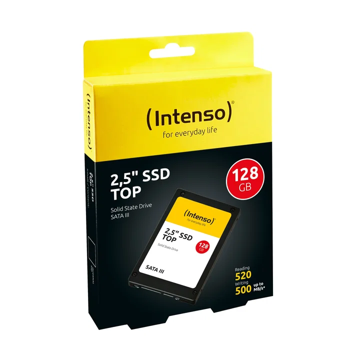 Intenso Top 128 GB SSD 2.5" SATA III - 550 MB/s Lectura, 500 MB/s Escritura - Para PC/Portátil