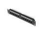 Lanberg Patch panel 12 puertos CAT.6 UTP 1U Negro PPU6-9012-B