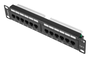 Lanberg Patch panel 12 puertos CAT.6 UTP 1U Negro PPU6-9012-B