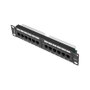 Lanberg Patch panel 12 puertos CAT.6 UTP 1U Negro PPU6-9012-B