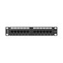 Lanberg Patch panel 12 puertos CAT.6 UTP 1U Negro PPU6-9012-B