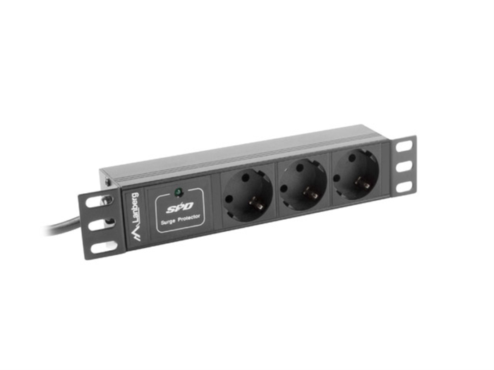LANBERG PDU-03F-0200-BK Unidad de Distribución de Energía (PDU) 3 Salidas AC Tipo F Montaje Horizontal 1U Negro LANBERG PDU-03F-0200-BK Unidad de Distribución de Energía (PDU) 3 Salidas AC Tipo F Montaje Horizontal 1U Negro