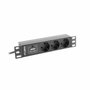 Lanberg PDU-03F-0200-BK Regleta Rack 10'' 1U 16A 3x Schuko Negro