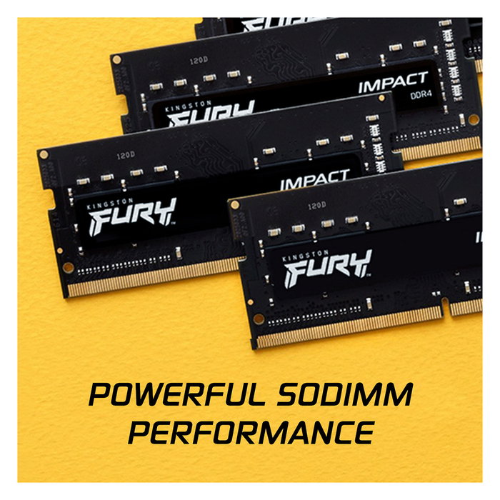 Kingston FURY Impact 16GB (2x8GB) Kit de 2 módulos DDR4 SODIMM 3200MHz CL20 para Portátil con disipador