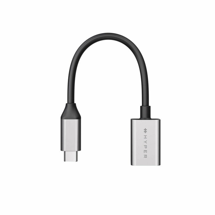 Hyper Adaptador USB-C a USB-A 10 Gbps Certificado Works With Chromebook Negro/Plata