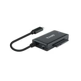 Tooq TQHDA-02C Adaptador USB-C a SATA para Discos Duros 2.5/3.5 con Alimentador, Negro