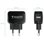 TooQ Cargador de Pared TQWC-1S01, 1xUSB, 12W, Negro