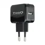 TooQ Cargador de Pared TQWC-1S01, 1xUSB, 12W, Negro