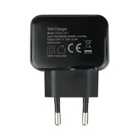 TooQ Cargador de Pared TQWC-1S01, 1xUSB, 12W, Negro