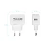 TooQ TQWC-1S01WT Cargador USB de Pared 5V 2.4A 12W 1 Puerto, Carga Rápida, Corriente Alterna, Enchufe Tipo EU, Universal para Móvil, Color Blanco