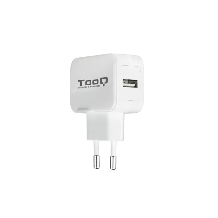 TooQ TQWC-1S01WT Cargador USB de Pared 5V 2.4A 12W 1 Puerto, Carga Rápida, Corriente Alterna, Enchufe Tipo EU, Universal para Móvil, Color Blanco TooQ TQWC-1S01WT Cargador USB de Pared 5V 2.4A 12W 1 Puerto, Carga Rápida, Corriente Alterna, Enchufe Tipo EU, Universal para Móvil, Color Blanco