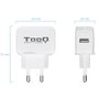 Tooq Cargador de Pared USB 5V 2.4A, 1 Puerto USB, Blanco