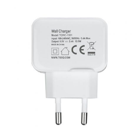 Tooq Cargador de Pared USB 5V 2.4A, 1 Puerto USB, Blanco Tooq Cargador de Pared USB 5V 2.4A, 1 Puerto USB, Blanco