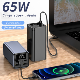 Leotec Batería Externa 20.000mAh 65W Power Delivery para Portátiles y Móviles con 4 Salidas USB-C y USB-A