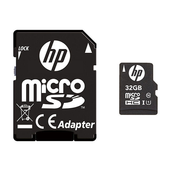 HP PNY HP MicroSDHC Tarjeta de Memoria 32 GB U1 Clase 10, Velocidad 20 MB/s Lectura 15 MB/s Escritura, Negro, Incluye Adaptador SD