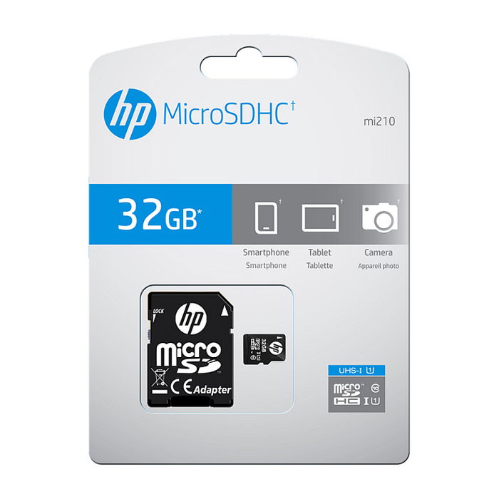 HP PNY HP MicroSDHC Tarjeta de Memoria 32 GB U1 Clase 10, Velocidad 20 MB/s Lectura 15 MB/s Escritura, Negro, Incluye Adaptador SD