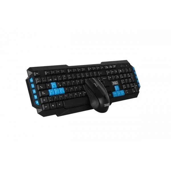 3go Combo de Teclado Español y Ratón Inalámbrico COMBODRILEW2 Negro, Azul 3go Combo de Teclado Español y Ratón Inalámbrico COMBODRILEW2 Negro, Azul