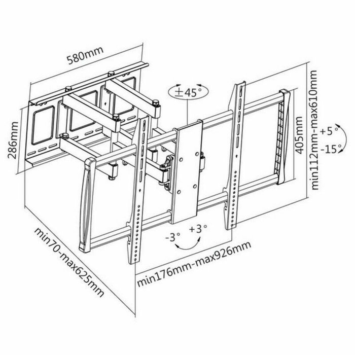 Tooq Soporte de Pared LP75100TN-B para TV de 60-100 Pulgadas Negro Tooq Soporte de Pared LP75100TN-B para TV de 60-100 Pulgadas Negro