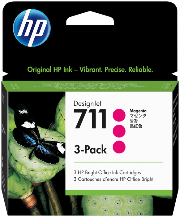 HP 711 Multipack Magenta (CZ135A) de 29 ml (Pack 3)