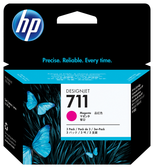 HP 711 Multipack Magenta (CZ135A) de 29 ml (Pack 3)