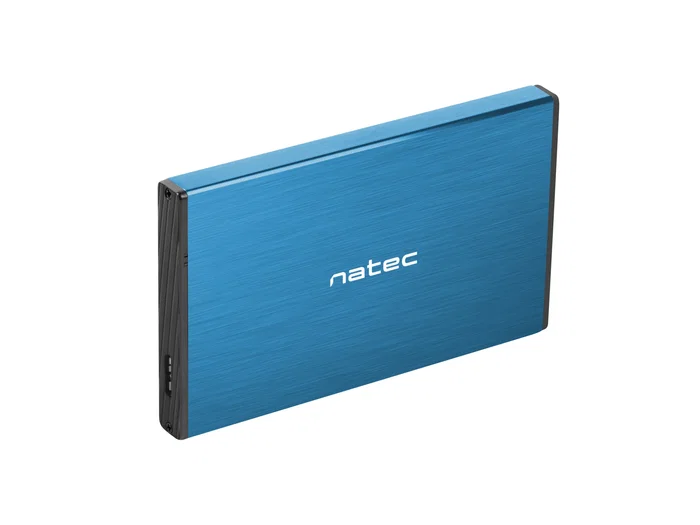 Natec Rhino GO Carcasa Externa para Disco Duro/SSD 2.5", USB 3.0 (3.2 Gen 1) SATA III, Aluminio, 6 Gbit/s, Azul