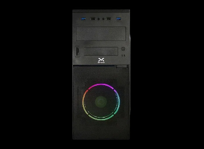Droxio IRATI Torre PC Gaming ATX Caja Torre Negra con Lateral de Metacrilato, Ventilador RGB Frontal, Iluminación RGB, USB 3.0, Lector de Tarjetas, Soporte Micro-ATX/ATX