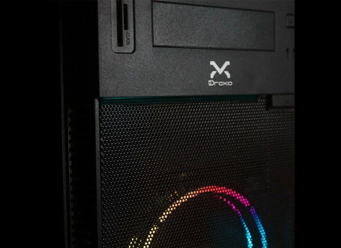 Droxio IRATI Torre PC Gaming ATX Caja Torre Negra con Lateral de Metacrilato, Ventilador RGB Frontal, Iluminación RGB, USB 3.0, Lector de Tarjetas, Soporte Micro-ATX/ATX