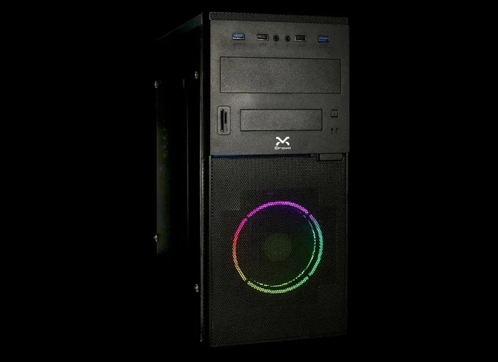 Droxio IRATI Torre PC Gaming ATX Caja Torre Negra con Lateral de Metacrilato, Ventilador RGB Frontal, Iluminación RGB, USB 3.0, Lector de Tarjetas, Soporte Micro-ATX/ATX