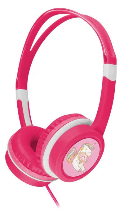 Gembird MHP-JR-PK Auriculares Diadema para Niños con Limitador de Volumen 85dB - Circumaural, Alámbrico 3.5 mm, Rosa, para Música, Juegos y Videos