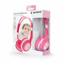 Gembird MHP-JR-PK Auriculares para Niños con Limitador de Volumen Rosa