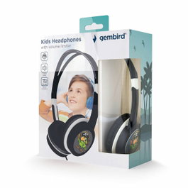 Gembird MHP-JR-BK Auriculares de diadema para niños con limitador de volumen, Negro