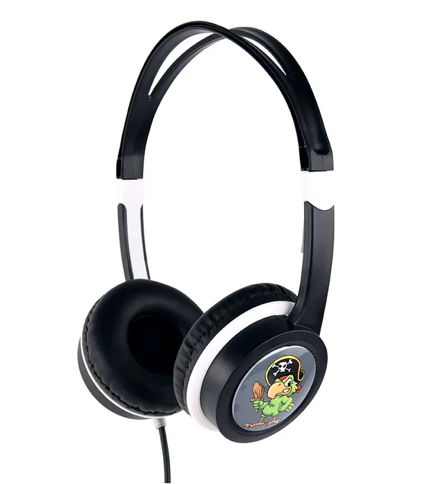 Gembird MHP-JR-BK - Auriculares Diadema para Niños con Limitador de Volumen (85 dB) Circumaural, Conector 3.5 mm, 1.2 m Cable, Negro