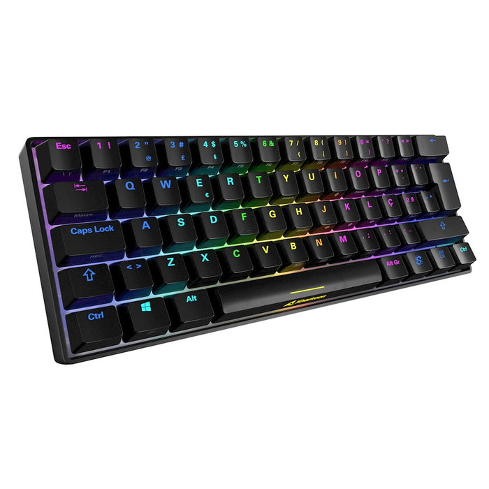 SHARKOON SGK50 S4 Teclado Mecánico Gaming 60% QWERTY Portugués Negro