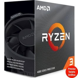 AMD Ryzen 3 4100 Procesador, 3.8 GHz Base, Hasta 4.0 GHz Boost, 4 Núcleos, 8 Hilos, Socket AM4, Incluye Disipador Wraith Stealth (100-100000510BOX)