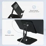 Tooq PH-HERMES-NOCHE Soporte Plegable y Ajustable para Tablet hasta 13" y Smartphone, de Sobremesa, Orientación Horizontal/Vertical, Aluminio, Negro